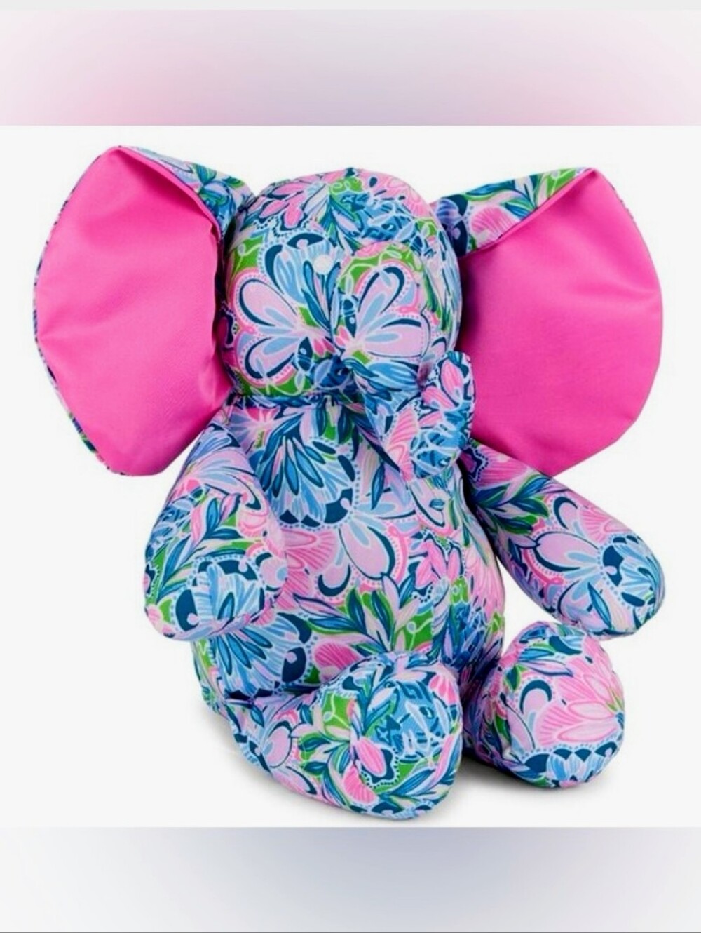 Lilly Pulitzer Minnie Elephant "Bringing Mermaid Back"  Printed Plush Toy NWT
